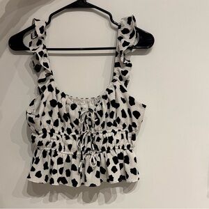 Stylish Black and White Polka Dot Tank Top
